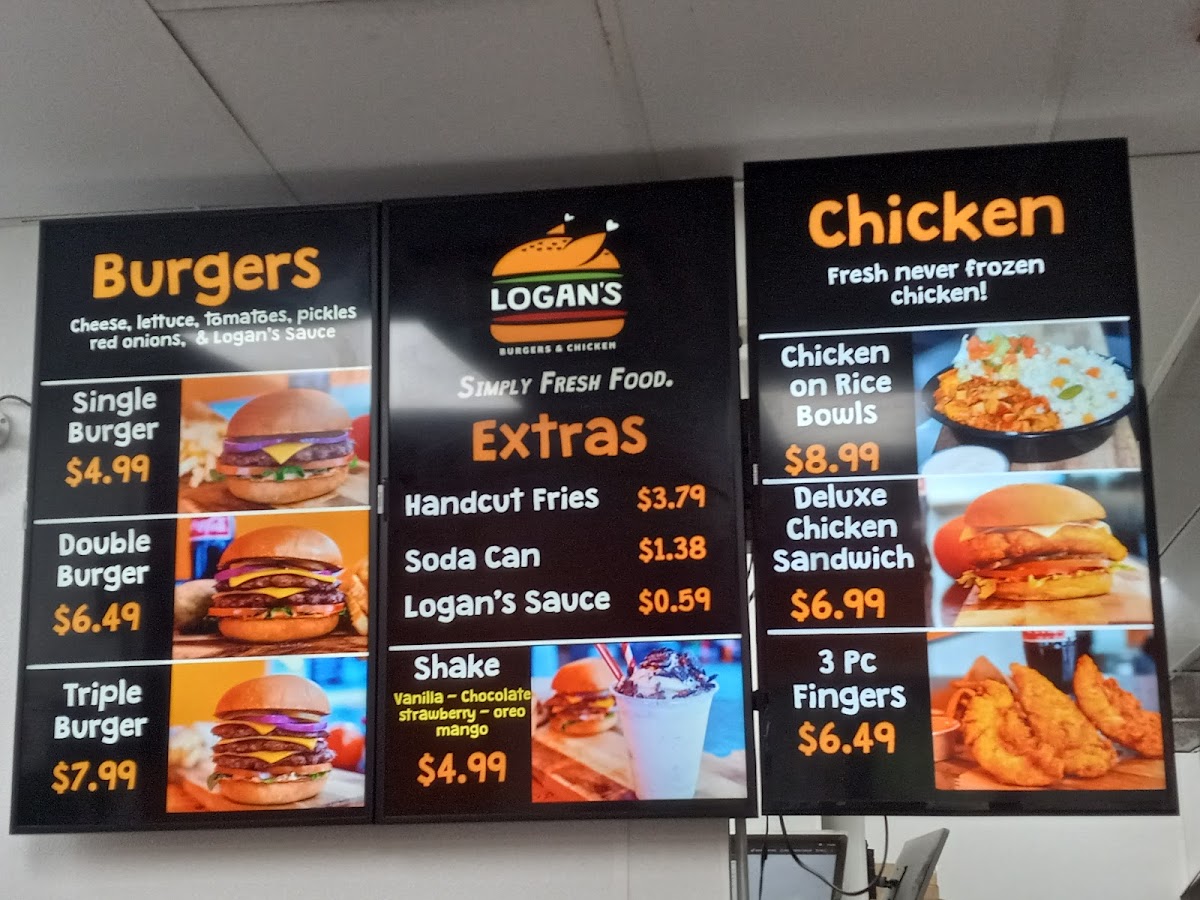 Menu Logan's Simply Fresh Burgers & Chicken-1